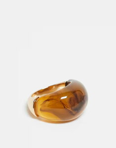 �f�U�C���r�[�����h�� ���f�B�[�X �A�N�Z�T���[ �����O DesignB London molten gold-tone resin chunky ring in dark GOLD �S�[���h