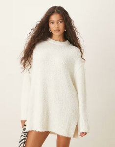 �O���}���X ���f�B�[�X �g�b�v�X �����s�[�X �~�j�����s�[�X �~�j �Z�[�^�[ Glamorous fluffy sweater mini dress WHITE �z���C�g
