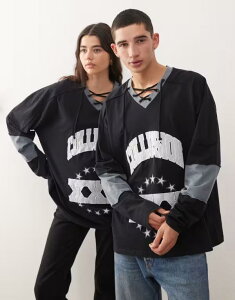 �R���[�W���� ���f�B�[�X �g�b�v�X T�V���c COLLUSION Unisex hockey t-shirt with long sleeves Black �u���b�N