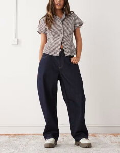 ���N���C�� ���B���e�[�W ���f�B�[�X �{�g���X �f�j���p���c �f�j�� Reclaimed Vintage barrel leg denim jean in indigo Indigo �C���f�B�S