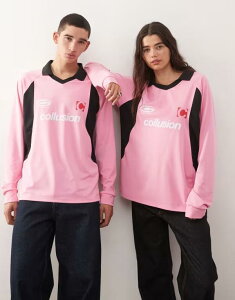 �R���[�W���� ���f�B�[�X �g�b�v�X T�V���c COLLUSION Unisex long sleeve soccer top PINK �s���N