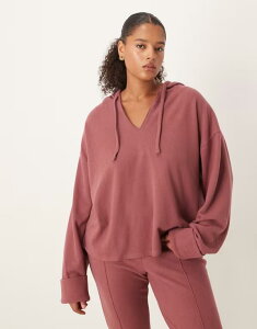 �G�C�\�X ���f�B�[�X �A�E�^�[ �p�[�J�[�E�X�E�F�b�g �p�[�J�[ ASOS Curve ASOS DESIGN Curve soft touch hoodie with turn-back cuff detail Dark rose
