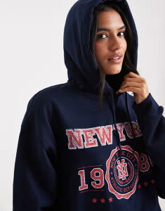 �~�X�Z���t�t���b�W ���f�B�[�X �A�E�^�[ �p�[�J�[�E�X�E�F�b�g �p�[�J�[ Miss Selfridge new york varsity hoodie NAVY �l�C�r�[
