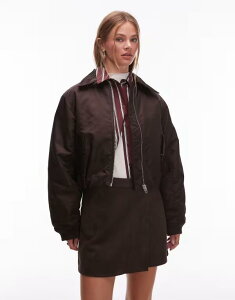 AhAU[Xg[[Y fB[X AE^[ WPbgEu] WPbg & Other Stories zip front bomber jacket with padded collar CAMEL L