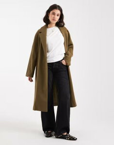 �G�C�\�X ���f�B�[�X �A�E�^�[ �W���P�b�g�E�u���]�� �R�[�g ASOS DESIGN throw on overcoat in olive Olive �I���[�u