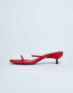 �g�b�v�V���b�v ���f�B�[�X �V���[�Y �T���_�� �X�G�[�h �q�[�� Topshop Ada suede kitten heel mules RED ���b�h