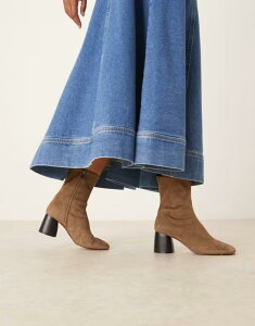 �G�C�\�X ���f�B�[�X �V���[�Y �u�[�c�E���C���u�[�c �X�G�[�h �u�[�c �q�[�� ASOS DESIGN Radar round toe block heel boots in sand suedette Sand �T���h