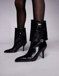 �G�C�\�X ���f�B�[�X �V���[�Y �u�[�c�E���C���u�[�c �A���N�� �u�[�c �q�[�� ASOS DESIGN Ella wide heeled ankle boots with buckle detail Black �u���b�N