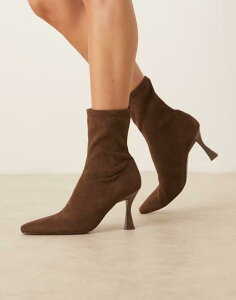�G�C�\�X ���f�B�[�X �V���[�Y �u�[�c�E���C���u�[�c �X�G�[�h �u�[�c ASOS DESIGN Reagan chisel toe sock boots in chocolate suedette Chocolate �`���R���[�g