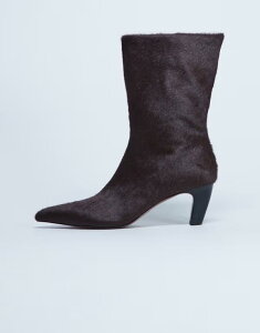 �g�b�v�V���b�v ���f�B�[�X �V���[�Y �u�[�c�E���C���u�[�c �A���N�� �u�[�c ���U�[ Topshop Poppy real leather point toe ankle boots in chocolate pony Chocolate �`���R���[�g