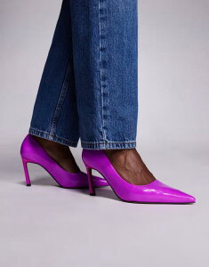 �G�C�\�X ���f�B�[�X �V���[�Y �p���v�X �q�[�� ASOS DESIGN Shore mid heel pumps in electric Electric purple �p�[�v��