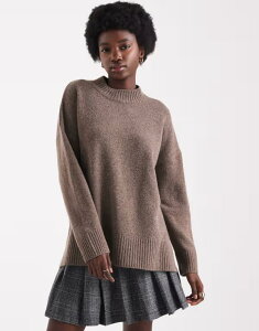 I[ fB[X AE^[ jbgEZ[^[ nClbN Z[^[ ONLY high neck oversized sweater BROWN uE