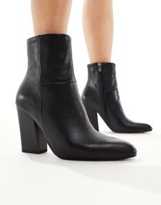 �A���h ���f�B�[�X �V���[�Y �u�[�c�E���C���u�[�c �A���N�� �u�[�c ���U�[ �q�[�� ALDO Karinaa heeled high ankle boots leather Black �u���b�N