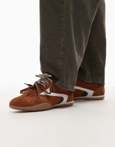 uNX fB[X V[Y Xj[J[ RgXg [X U[ Bronx Park-err leather sneakers with contrast laces in camel CAMEL L