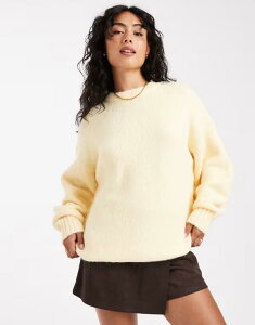 �G�C�\�X ���f�B�[�X �A�E�^�[ �j�b�g�E�Z�[�^�[ �N���[�l�b�N �Z�[�^�[ ASOS DESIGN oversized crew neck cocoon fluffy sweater in buttermilk Buttermilk