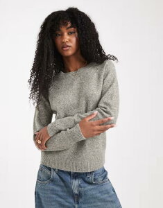 F[_ fB[X AE^[ jbgEZ[^[ Z[^[ jbg Vero Moda round neck knit sweater in heathered leaf Heathered Grape Leaf O[v
