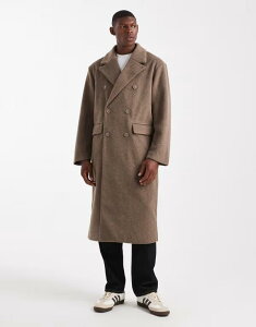 �G�C�\�X �����Y �A�E�^�[ �R�[�g �E�[�� ASOS DESIGN oversized longline wool look coat in mole Mole