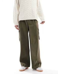 �G�C�\�X �����Y �{�g���X �J�W���A���p���c �J�[�S�p���c �p���c ASOS DESIGN super baggy pull on cargo pants with pleats Khaki �J�[�L