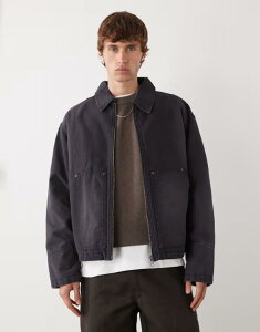 EB[NfC Y AE^[ WPbgEu] WPbg Weekday utility jacket in washed Washed black ubN