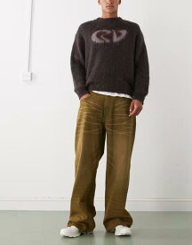 チープマンデー メンズ ボトムス デニムパンツ Cheap Monday looser baggy jeans in washed brown