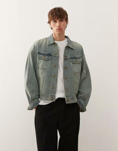 fEX GNX }Li Y AE^[ WPbgEu] Be[W fj WPbg Deus Ex Machina sassafras denim trucker jacket in vintage wash with embroided patches Vintage Wash fj