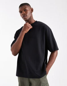 �G�C�\�X �����Y �g�b�v�X T�V���c ASOS DESIGN super heavyweight oversized t-shirt Black �u���b�N