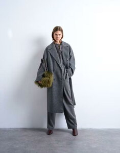 �g�b�v�V���b�v ���f�B�[�X �A�E�^�[ �R�[�g Topshop clean double breasted longline coat in charcoal charcoal �`���R�[��