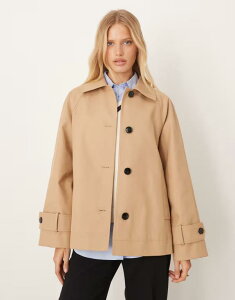 }S fB[X AE^[ WPbgEu] p[J[ Rbg WPbg Mango cotton parka jacket in light Light beige x[W