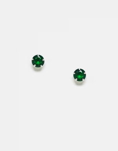 LOX[CA fB[X ANZT[ sAXECO Kingsley Ryan 6mm green gem set stud earrings in sterling Emerald Gh