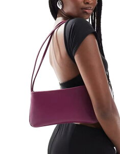 �G�C�\�X ���f�B�[�X �o�b�O �V�����_�[�o�b�O ASOS DESIGN zip top double skinny strap shoulder bag in plum Plum �v����