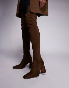 �G�C�\�X ���f�B�[�X �V���[�Y �u�[�c�E���C���u�[�c �X�G�[�h �u�[�c ASOS DESIGN Kira chisel toe over the knee boots in chocolate suedette Chocolate �`���R���[�g