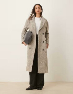 �O���}���X ���f�B�[�X �A�E�^�[ �R�[�g Glamorous oversized tailored coat herringbone Gray Check �O���[