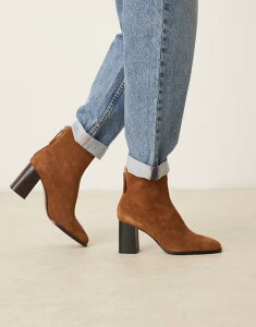 �}���S ���f�B�[�X �V���[�Y �u�[�c�E���C���u�[�c �X�G�[�h �A���N�� �u�[�c �q�[�� Mango suede round toe heeled western ankle boots in toffee Toffee