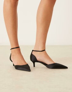 }S fB[X V[Y q[ Mango pointed closed back heeled shoes Black ubN