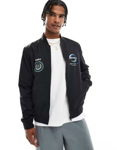 GC\X Y AE^[ WPbgEu] vg WPbg ASOS DESIGN lightweight bomber jacket with prints Black ubN