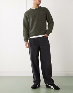 ���N���C�� ���B���e�[�W �����Y �{�g���X �f�j���p���c �X�g���[�g �f�j�� �W�[���Y Reclaimed Vintage relaxed straight leg denim jeans in washed Washed Black �u���b�N