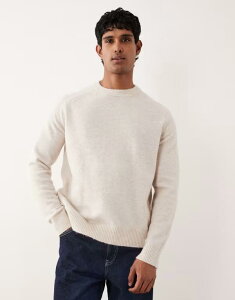 �Z���N�e�B�b�h �����Y �A�E�^�[ �j�b�g�E�Z�[�^�[ �Z�[�^�[ Selected boxy alpaca blend sweater in cream Oatmeal melange �I�[�g�~�[��