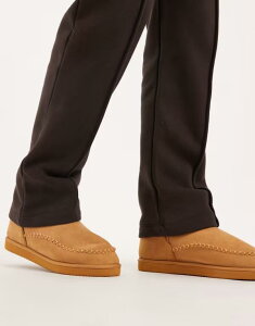 WbN Ah W[Y Y V[Y T_ XG[h u[c Jack & Jones chunky faux suede slipper boot in tan Cognac ^