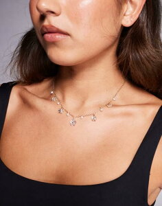 �A���h ���f�B�[�X �A�N�Z�T���[ �l�b�N���X�E�`���[�J�[�E�y���_���g�g�b�v ���[�X ALDO fleuranne flower charm necklace tone GOLD/CLEAR MULTI �S�[���h