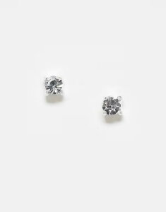 LOX[CA fB[X ANZT[ sAXECO Kingsley Ryan 3mm round gem stud earrings in sterling Clear Vo[