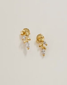 LOX[CA fB[X ANZT[ sAXECO Kingsley Ryan gold plated gem set leaves stud earrings Clear S[h