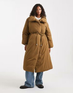 GC\X fB[X AE^[ R[g X^hlbN WPbg ASOS DESIGN funnel neck longline puffer jacket in olive Olive I[u