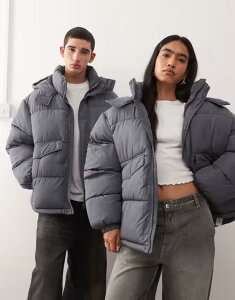 �R���[�W���� ���f�B�[�X �A�E�^�[ �R�[�g �W���P�b�g COLLUSION Unisex puffer jacket with hood Gray �O���[