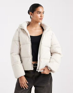 I[ fB[X AE^[ WPbgEu] WPbg ONLY puffer jacket with hood in stone STONE Xg[