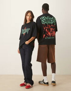 �G�C�\�X ���f�B�[�X �g�b�v�X �V���c �v�����g T�V���c ASOS DESIGN Unisex oversized t-shirt with Slipknot prints Black �u���b�N