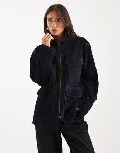 GC\X fB[X AE^[ WPbgEu] XG[h WPbg ASOS DESIGN real suede jacket Navy lCr[