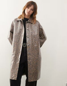 �m�C�W�[���C ���f�B�[�X �A�E�^�[ �R�[�g Noisy May oversized lightweight rain coat in leopard Monks robe �A�j�}��