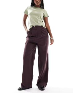 �~�X�Z���t�t���b�W ���f�B�[�X �{�g���X �J�W���A���p���c ���C�h���b�O �p���c Miss Selfridge tailored wide leg pants in fig Fig