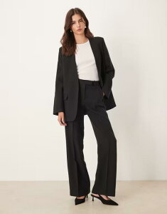 }S fB[X {gX JWApc Xg[g v[c pc Lbv Mango Capsule pleated front tailored straight leg pants - part of a set Black ubN