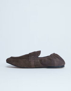 gbvVbv fB[X V[Y Xb|E[t@[ MU[ XG[h U[ [t@[ Topshop Brooks ruched back real suede leather loafers in chocolate Chocolate `R[g